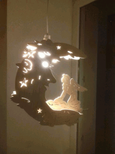 Laser Cut Fairy Moon Lamp Night Light Free DXF File