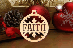 Laser Cut Faith Christmas Baubles Decoration Christmas Ornaments Free Vector File