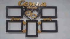 Laser Cut Family Frame 3d Puzzle Free Vector File, Free Vectors File