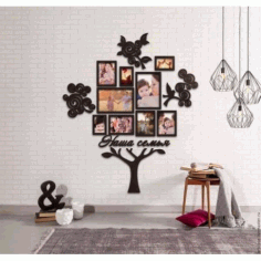Laser Cut Family Tree Picture Frames Free Vector File