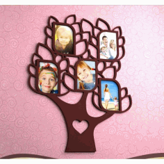 Laser Cut Family Tree With 5 Frames Free Vector File