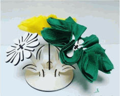 Laser Cut Flower Stand Napkin Holder Free Vector File