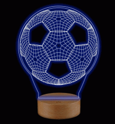Laser Cut Football Acrylic Lamp Free Vector File