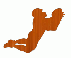 Laser Cut Football Player Unfinished Wood Cutout Free Vector File