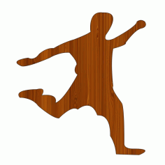 Laser Cut Football Player Wooden Shape Free Vector File