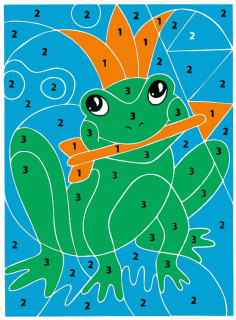Laser Cut Frog Color By Number Puzzle For Kids Free DXF File