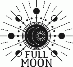 Laser Cut Full Moon Celestial Object Free Vector File