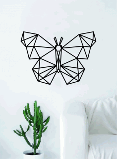 Laser Cut Geometric Butterfly Wall Art Free DXF File