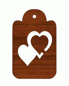 Laser Cut Gift Tag Couple Heart Wooden Cutout Free Vector File