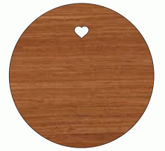 Laser Cut Gift Tag Round Shape Wooden Cutout Free Vector File