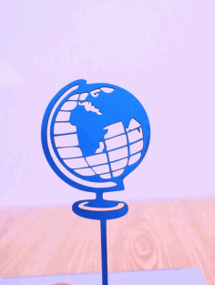 Laser Cut Globe Cake Topper Free DXF File, Free Vectors File