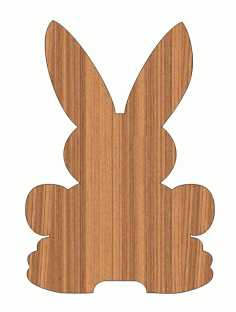 Laser Cut Graceful Easter Bunny Unfinished Design Free Vector File