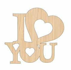 Laser Cut Happy Valentines Day I Love You Wooden Tag Free Vector File