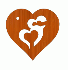 Laser Cut Happy Valentines Day Personalised Love Heart Wooden Gift Tag Free Vector File