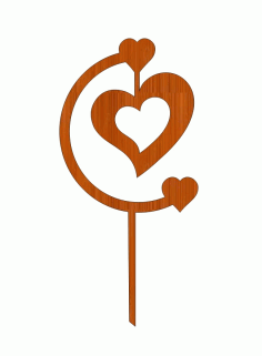 Laser Cut Happy Valentines Day Wooden Heart Shaped Topper Free Vector File