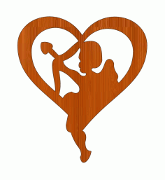 Laser Cut Heart And Angel Wooden Cutout Free Vector File