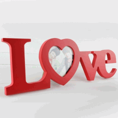 Laser Cut Heart Love Photo Frame Free Vector File, Free Vectors File