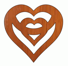 Laser Cut Heart Shaped Gift Tag Valentines Day Wooden Keyring Free Vector File