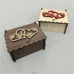 Laser Cut Heart Wooden Box Free Vector File, Free Vectors File