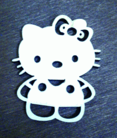 Laser Cut Hello Kitty Cat Cutout Free Vector File