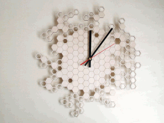 Laser Cut Honeycomb Wall Clock Home Decor Free DXF File