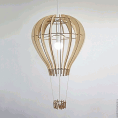 Laser Cut Hot Air Balloon Shape Lamp Free Vector File