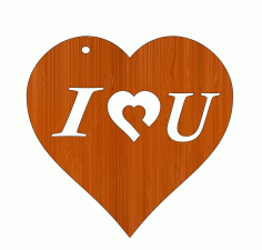 Laser Cut I Love You Happy Valentines Day Wooden Gift Tag Free Vector File