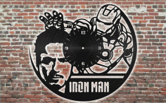 Laser Cut Iron Man Clock Free Vector File
