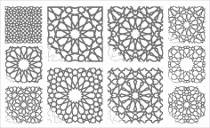 Laser Cut Islamic Scrollwork Drawing Room Jali Separator Seamless Pattern Free DXF File