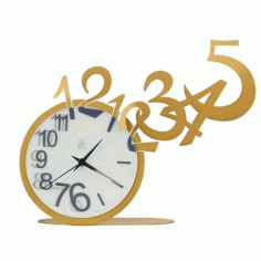 Laser Cut Jumping Out Numbers Clock Template Free Vector File