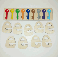 Laser Cut Kids Learning Toys Keys And Locks Free Vector File