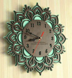 Laser Cut Layout Of Layered Clock Free Vector File