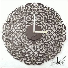 Laser Cut Layout Of Wooden Clock Ornament Free Vector File