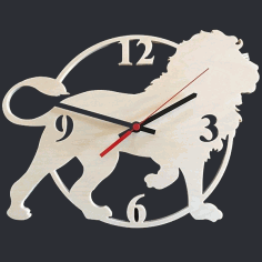 Laser Cut Lion Clock Free Vector File, Free Vectors File