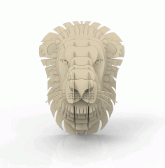 Laser Cut Lion Head Wall Decor Plywood 4mm Free Vector File