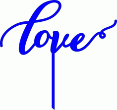 Laser Cut Love Cake Decorations Topper Free DXF File