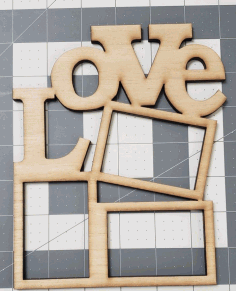 Laser Cut Love Photo Frame Valentines Day Decor Free Vector File