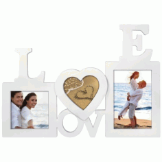 Laser Cut Lovers Photo Frames Free Vector File, Free Vectors File