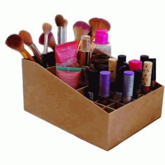 Laser Cut Makeup Organizer Desktop Cosmetics Storage Box Free Vector File