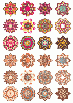 Laser Cut Mandala Doodle Round Ornament Art Free Vector File