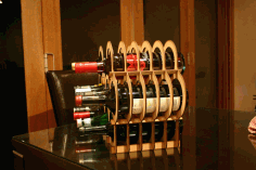 Laser Cut Mini Cellar Small Wine Rack Bottle Holder Storage Free DXF File