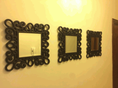 Laser Cut Mirror Frame Free DXF File, Free Vectors File