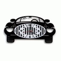 Laser Cut Model Of A Clock In The Shape Of A Car Free Vector File