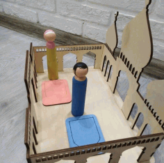 Laser Cut Mosque Toy Masjid Playhouse Muslim Kids Learn Prayer Salah Kids Islamic Toy Free Vector File