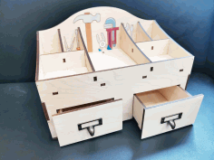 Laser Cut Multipurpose Tool Storage Organizer With Drawer 6mm Free Vector File