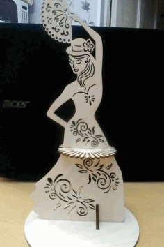 Laser Cut Napkin Holder Dancer With A Fan Template Free Vector File