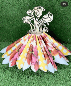 Laser Cut Napkin Holder Flowers In Vase Template Free Vector File