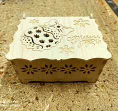 Laser Cut New Year Gift Box Eve Box Free DXF File