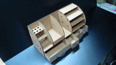 Laser Cut Organizer Pattern Wood Projects Plans Cnc Wood Desk Organizer Box Free Vector File, Free Vectors File