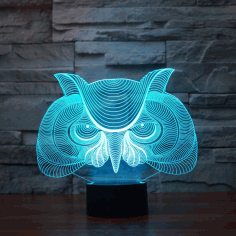 Laser Cut Owl 3d Illusion Desk Lamp Acrylic Night Light Free Vector File